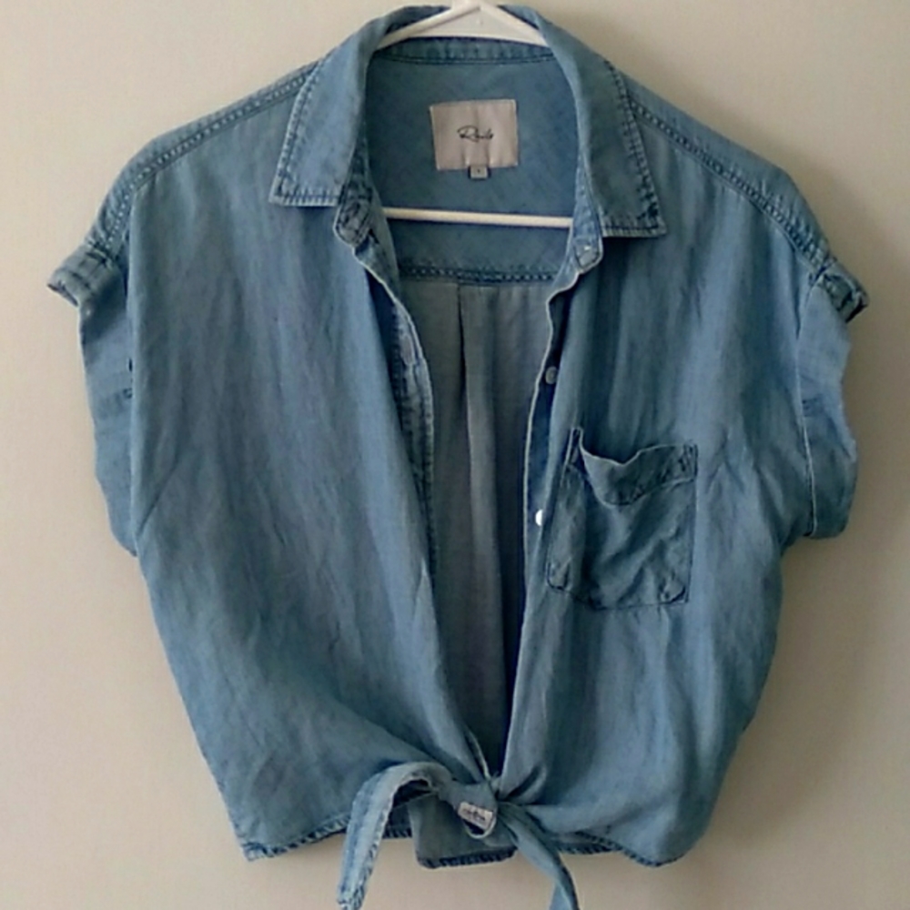 Rails chambray short-sleeve buttondown